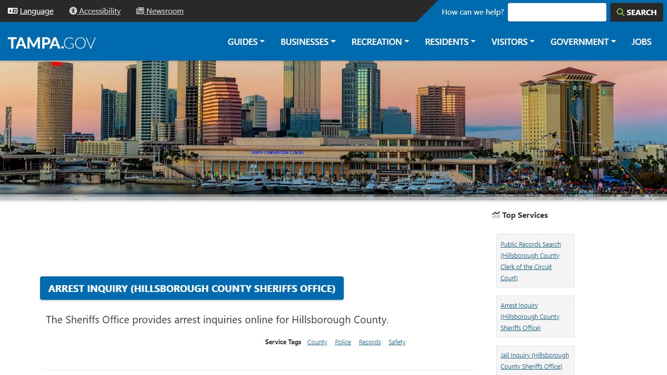 Arrest Inquiry (Hillsborough County Sheriffs Office)