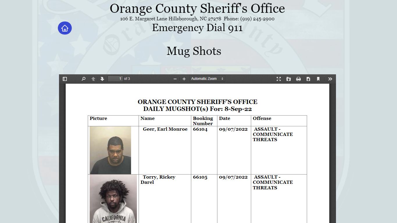 Mug Shots | ocso